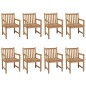 vidaXL Sillas de jardín 8 uds madera maciza de teca cojines taupé vidaXL Sillas de jardín 8 uds madera maciza de teca cojines taupé