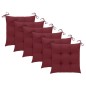 vidaXL Sillas de jardín 6 uds madera maciza de teca cojines rojo tinto vidaXL Sillas de jardín 6 uds madera maciza de teca cojines rojo tinto