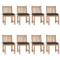 vidaXL Sillas de jardín 8 unidades madera maciza de teca con cojines vidaXL Sillas de jardín 8 unidades madera maciza de teca con cojines