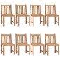 vidaXL Sillas de jardín 8 unidades madera maciza de teca con cojines vidaXL Sillas de jardín 8 unidades madera maciza de teca con cojines
