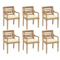 vidaXL Sillas Batavia 6 unidades madera maciza de teca con cojines vidaXL Sillas Batavia 6 unidades madera maciza de teca con cojines