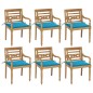 vidaXL Sillas Batavia 6 unidades madera maciza de teca con cojines vidaXL Sillas Batavia 6 unidades madera maciza de teca con cojines