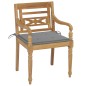 vidaXL Sillas Batavia 4 unidades madera maciza de teca con cojines vidaXL Sillas Batavia 4 unidades madera maciza de teca con cojines