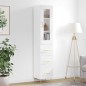 vidaXL Aparador alto madera contrachapada blanco brillo 34,5x34x180 cm vidaXL Aparador alto madera contrachapada blanco brillo 34,5x34x180 cm