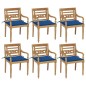 vidaXL Sillas Batavia 6 unidades madera maciza de teca con cojines vidaXL Sillas Batavia 6 unidades madera maciza de teca con cojines