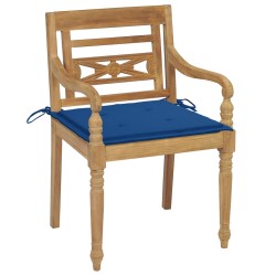 vidaXL Sillas Batavia 6 unidades madera maciza de teca con cojines