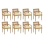 vidaXL Sillas Batavia 8 unidades madera maciza de teca con cojines vidaXL Sillas Batavia 8 unidades madera maciza de teca con cojines