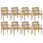 vidaXL Sillas Batavia 8 unidades madera maciza de teca con cojines vidaXL Sillas Batavia 8 unidades madera maciza de teca con cojines