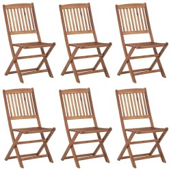 vidaXL Sillas de jardín plegables 6 uds y cojines madera maciza acacia