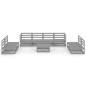 vidaXL Juego de muebles de jardín 9 piezas gris madera maciza de pino vidaXL Juego de muebles de jardín 9 piezas gris madera maciza de pino