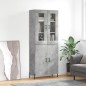 vidaXL Aparador alto madera contrachapada gris hormigón 69,5x34x180 cm vidaXL Aparador alto madera contrachapada gris hormigón 69,5x34x180 cm