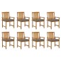vidaXL Sillas de jardín con cojines 8 uds madera maciza de acacia vidaXL Sillas de jardín con cojines 8 uds madera maciza de acacia