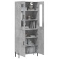 vidaXL Aparador alto madera contrachapada gris hormigón 69,5x34x180 cm vidaXL Aparador alto madera contrachapada gris hormigón 69,5x34x180 cm