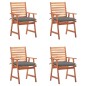 vidaXL Sillas comedor de jardín y cojines 4 uds madera maciza acacia vidaXL Sillas comedor de jardín y cojines 4 uds madera maciza acacia