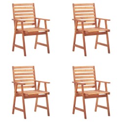 vidaXL Sillas comedor de jardín y cojines 4 uds madera maciza acacia