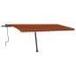 vidaXL Toldo de pie retráctil manual naranja y marrón 500x350 cm