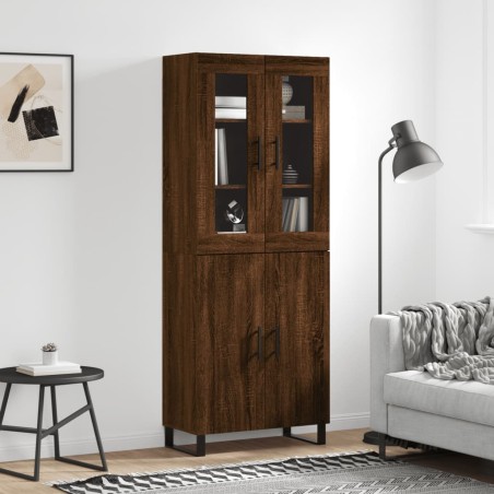 vidaXL Aparador alto madera contrachapada marrón roble 69,5x34x180 cm