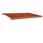 vidaXL Toldo retráctil automático con postes naranja y marrón 5x3 m vidaXL Toldo retráctil automático con postes naranja y marrón 5x3 m
