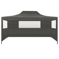 vidaXL Carpa pleglable con 3 paredes 3x4,5 m gris antracita