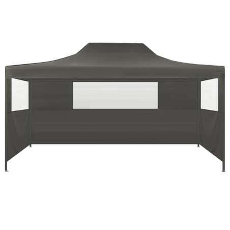 vidaXL Carpa pleglable con 3 paredes 3x4,5 m gris antracita