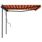 vidaXL Toldo retráctil manual con postes naranja y marrón 4x3,5 m vidaXL Toldo retráctil manual con postes naranja y marrón 4x3,5 m