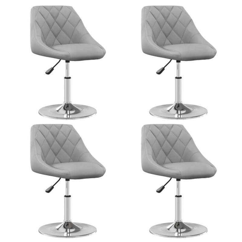 vidaXL Sillas de comedor giratorias 4 unidades terciopelo gris claro vidaXL Sillas de comedor giratorias 4 unidades terciopelo gris claro