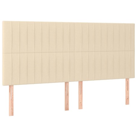 vidaXL Cabeceros 4 unidades de tela color crema 80x5x78/88 cm