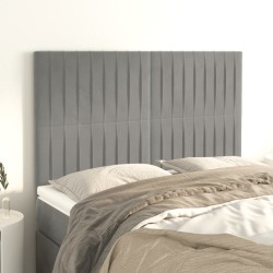 vidaXL Cabeceros 4 unidades terciopelo gris claro 72x5x78/88 cm