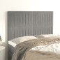 vidaXL Cabeceros 4 unidades terciopelo gris claro 72x5x78/88 cm vidaXL Cabeceros 4 unidades terciopelo gris claro 72x5x78/88 cm