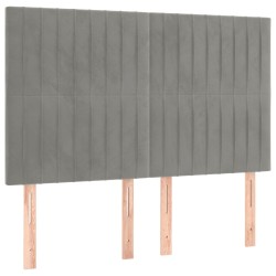 vidaXL Cabeceros 4 unidades terciopelo gris claro 72x5x78/88 cm