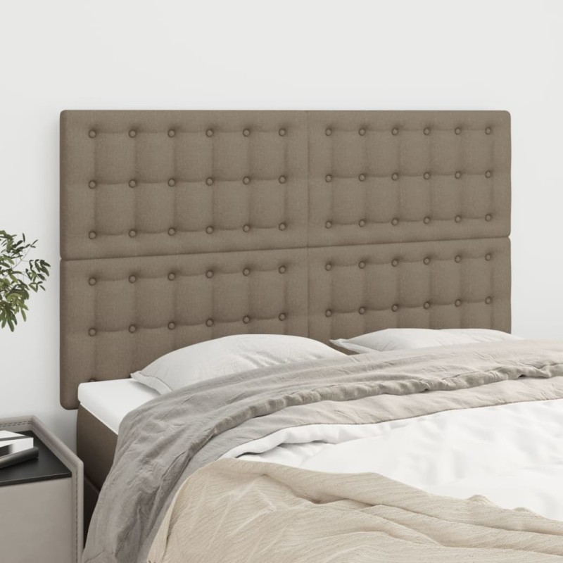 vidaXL Cabeceros 4 unidades tela gris taupe 72x5x78/88 cm vidaXL Cabeceros 4 unidades tela gris taupe 72x5x78/88 cm