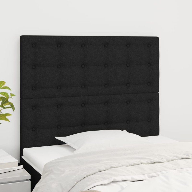 vidaXL Cabeceros 2 unidades de tela negro 80x5x78/88 cm vidaXL Cabeceros 2 unidades de tela negro 80x5x78/88 cm