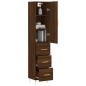 vidaXL Aparador alto madera contrachapada roble marrón 34,5x34x180 cm vidaXL Aparador alto madera contrachapada roble marrón 34,5x34x180 cm