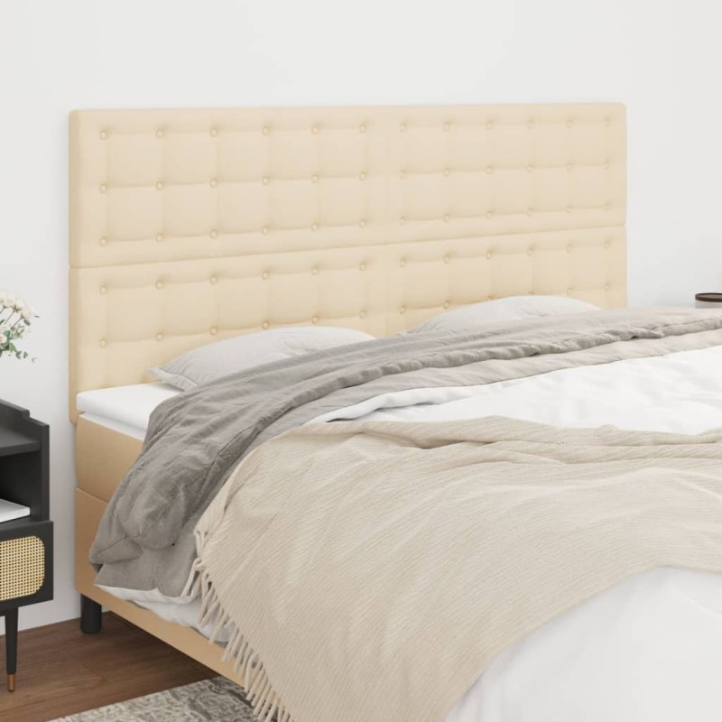 vidaXL Cabeceros 4 unidades de tela color crema 80x5x78/88 cm vidaXL Cabeceros 4 unidades de tela color crema 80x5x78/88 cm