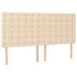 vidaXL Cabeceros 4 unidades de tela color crema 80x5x78/88 cm
