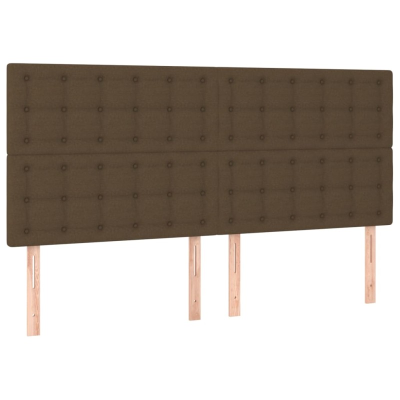 vidaXL Cabeceros 4 unidades de tela marrón oscuro 80x5x78/88 cm vidaXL Cabeceros 4 unidades de tela marrón oscuro 80x5x78/88 cm