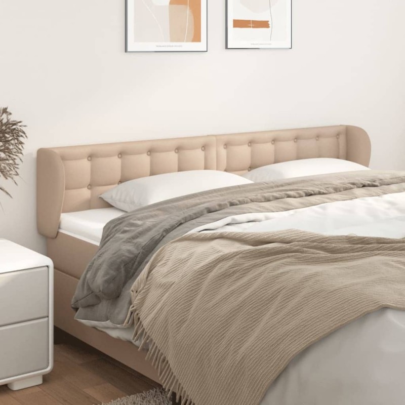 vidaXL Cabecero de cuero sintético color capuchino 203x23x78/88 cm vidaXL Cabecero de cuero sintético color capuchino 203x23x78/88 cm
