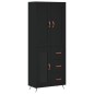 vidaXL Aparador alto madera contrachapada negro 69,5x34x180 cm vidaXL Aparador alto madera contrachapada negro 69,5x34x180 cm