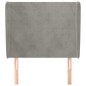 vidaXL Cabecero con orejas de terciopelo gris claro 93x23x118/128 cm