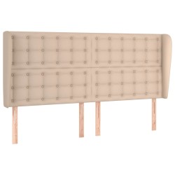 vidaXL Cabecero con orejas cuero sintético capuchino 163x23x118/128 cm