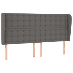 vidaXL Cabecero con orejas cuero sintético gris 183x23x118/128cm