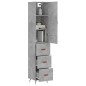 vidaXL Aparador de madera contrachapada gris hormigón 34,5x34x180 cm vidaXL Aparador de madera contrachapada gris hormigón 34,5x34x180 cm