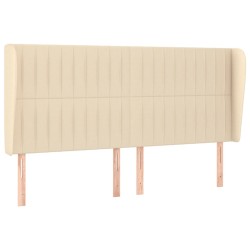 vidaXL Cabecero con orejas de tela color crema 203x23x118/128 cm