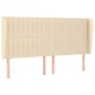 vidaXL Cabecero con orejas de tela color crema 203x23x118/128 cm