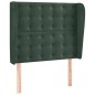 vidaXL Cabecero con orejas de terciopelo verde oscuro 93x23x118/128 cm vidaXL Cabecero con orejas de terciopelo verde oscuro 93x23x118/128 cm