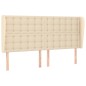 vidaXL Cabecero con orejas de tela color crema 203x23x118/128 cm vidaXL Cabecero con orejas de tela color crema 203x23x118/128 cm