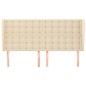 vidaXL Cabecero con orejas de tela color crema 203x23x118/128 cm vidaXL Cabecero con orejas de tela color crema 203x23x118/128 cm
