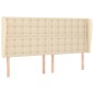vidaXL Cabecero con orejas de tela color crema 163x23x118/128 cm vidaXL Cabecero con orejas de tela color crema 163x23x118/128 cm