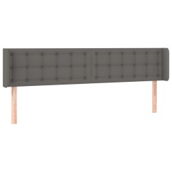 vidaXL Cabecero de cuero sintético gris 183x16x78/88 cm