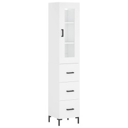 vidaXL Aparador alto madera contrachapada blanco 34,5x34x180 cm